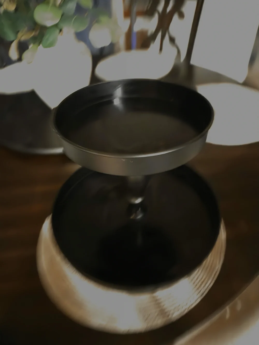Black Two-Tier Metal Serving Stand - Elegant Home Dining Display
